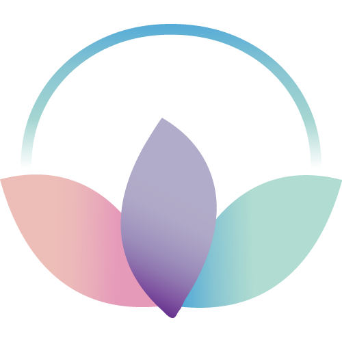 White house icon with a heart shape in the center, displayed on a pink circular background, representing senior care.